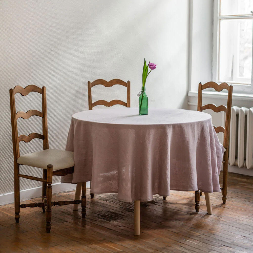 Bild im Vollbild ansehen Runde Tischdecke aus Leinen