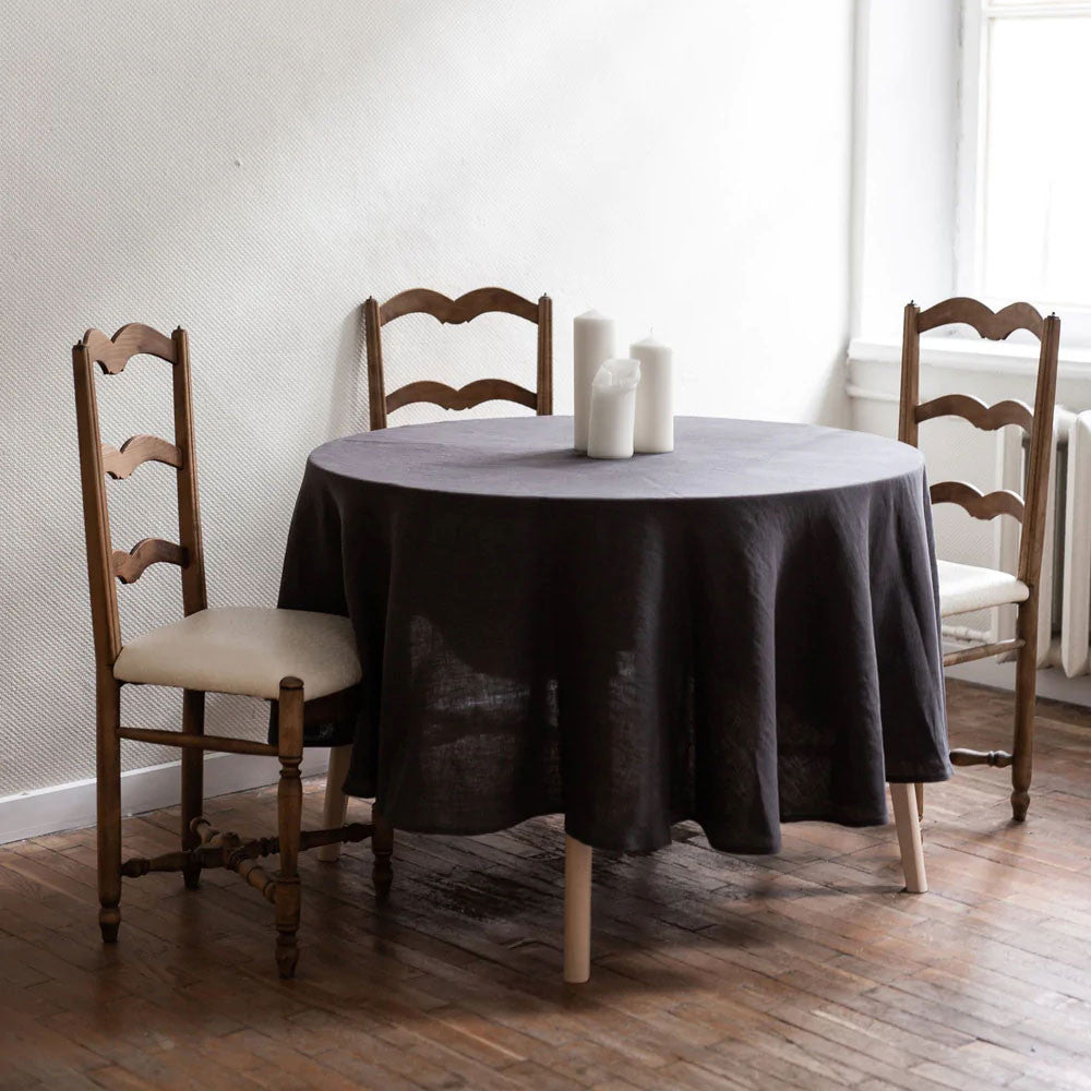 Bild im Vollbild ansehen Runde Tischdecke aus Leinen
