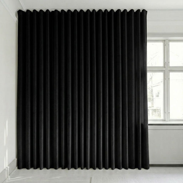 Veloursvorhang nach Maß – Bris - Midnight Black - C2625