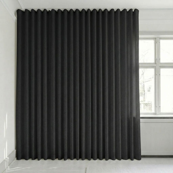 Halbtransparenter Vorhang nach Maß – Rina - Jet Black - C1927