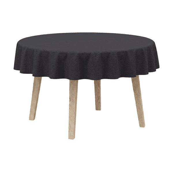 Runde Tischdecke aus Baumwollmischgewebe - Black - D1037´
