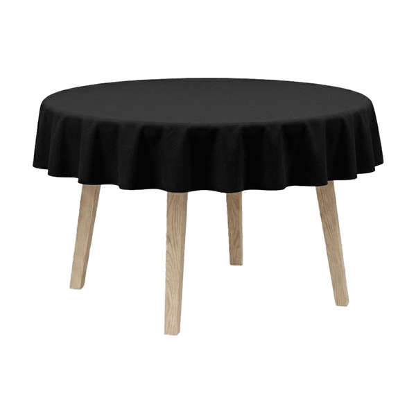 Runde Tischdecke aus Baumwolle - Black - D1002¨
