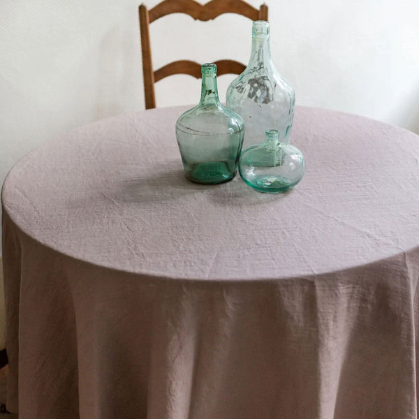 Runde Tischdecke aus Leinen - Lotus