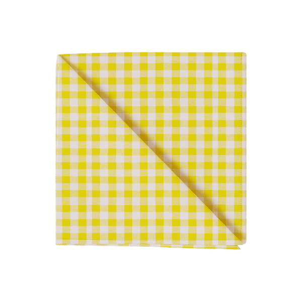 Geruit servet in katoen - Yellow check - D1023,