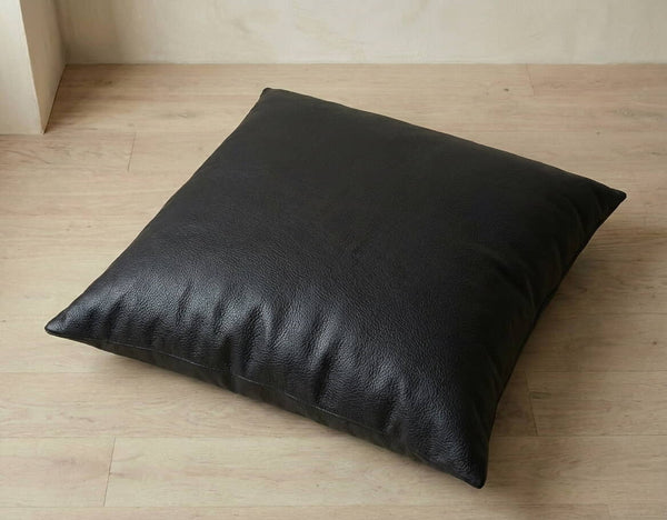 Coussin de sol en cuir - Black - S3003_